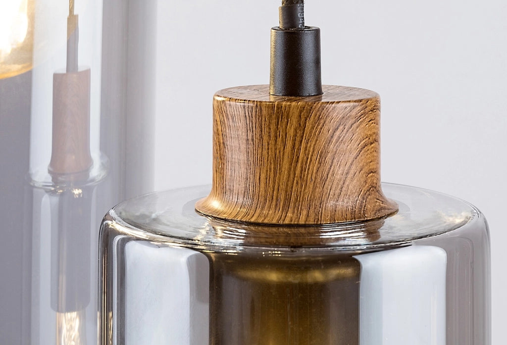 Lampadario Rabalux Tanno 5 luci E27 rovere fumé moderno