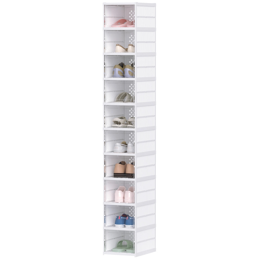 Scatole per scarpe pieghevoli in plastica ¨C Minimal ¨C bianco, 10 pezzi