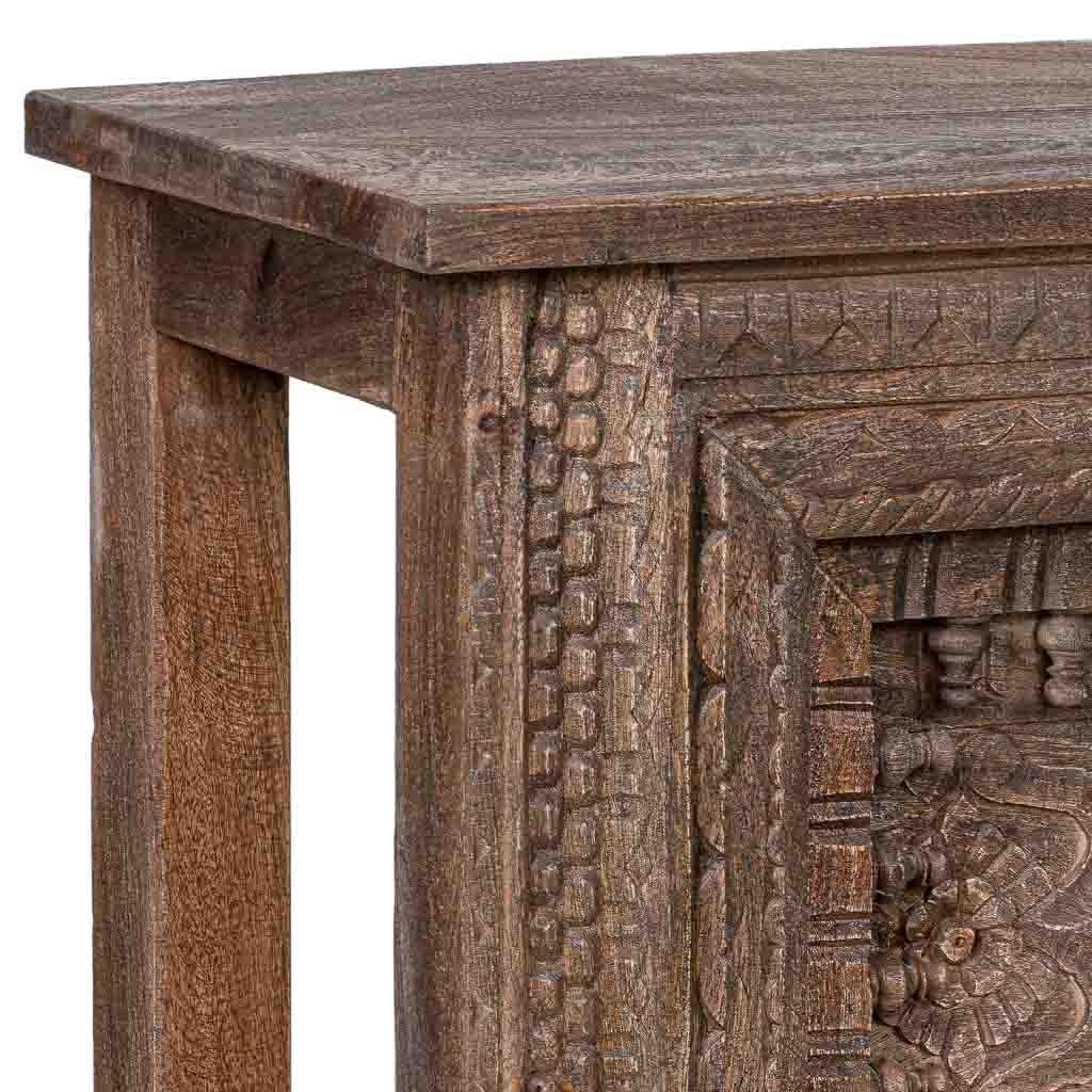 Mobile da ingresso legno marrone artigianale 150x38x90 cm