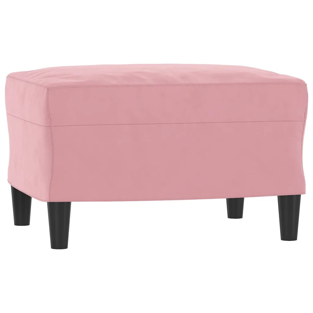 Poltrona con Poggiapiedi Rosa 60 cm Velluto