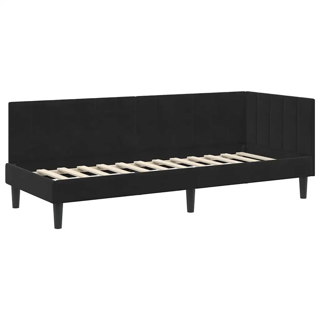Struttura Letto Angolare con Materasso 2 pcs Nero Velluto 3393883