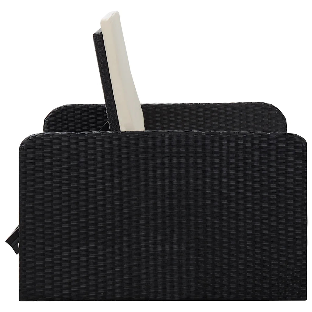 Set Divani da Giardino 2 pz con Cuscini in Polyrattan Nero 46078