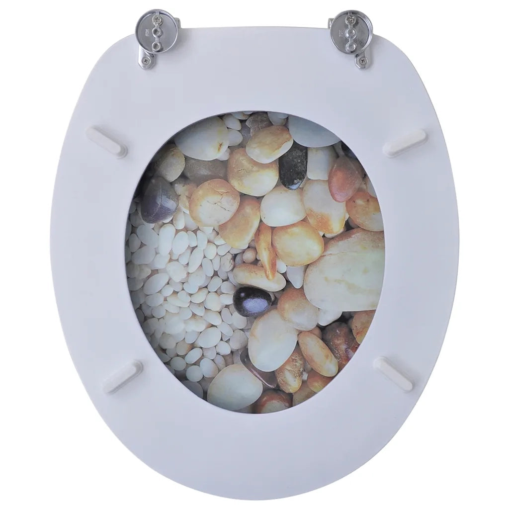 Tavolette WC con Coperchi 2 pz in MDF Design Sassolini 275918