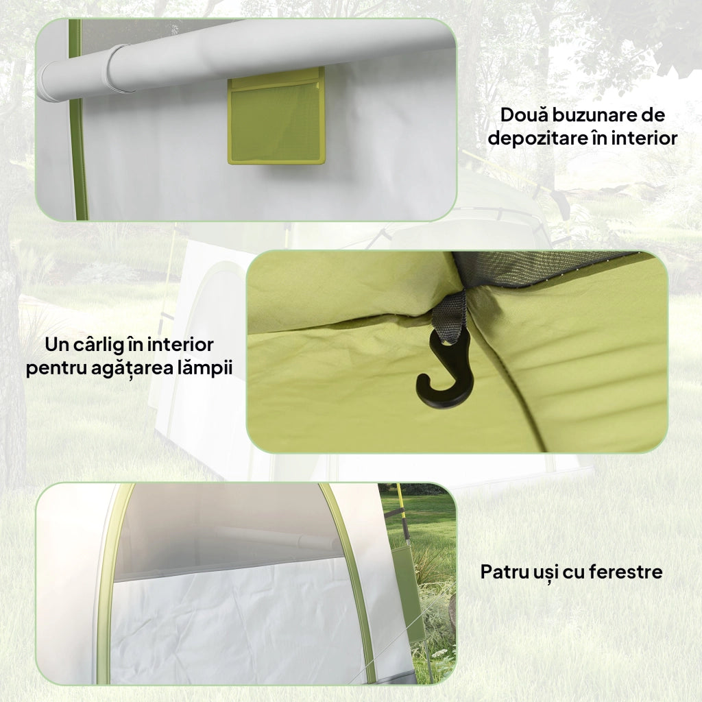 Tenda da giardino pop-up automatica ¨C Minimal ¨C Verde e grigio 240x240x199 cm
