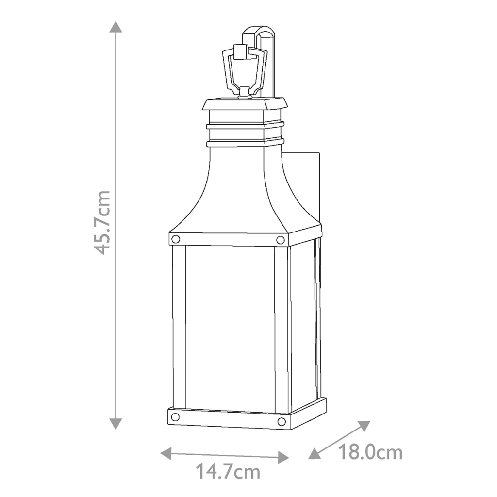 Applique esterna Beacon Hill nera vetro bolle E27 IP44