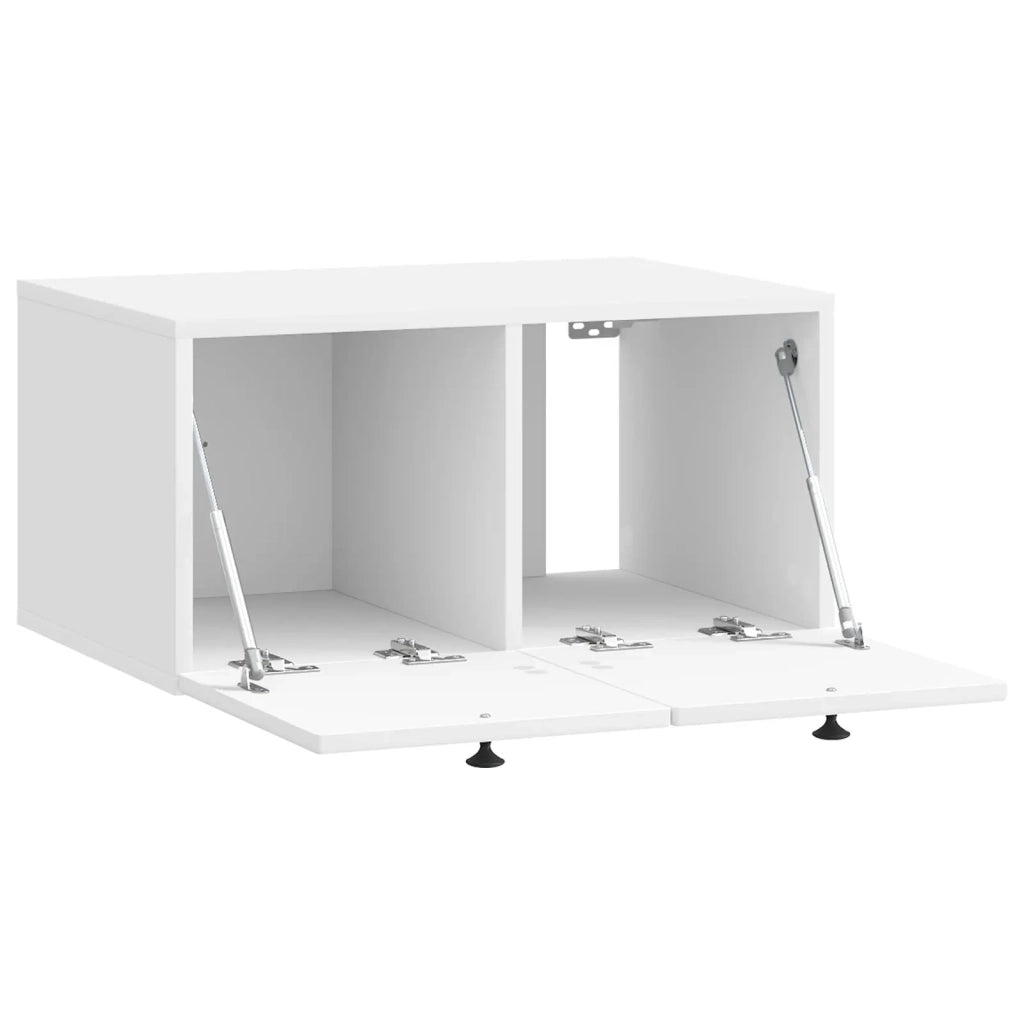 Mobile Porta TV da Muro-Credenza per TV sospesa Bianco Lucido 59,5 x 41 x 30 cm 735811