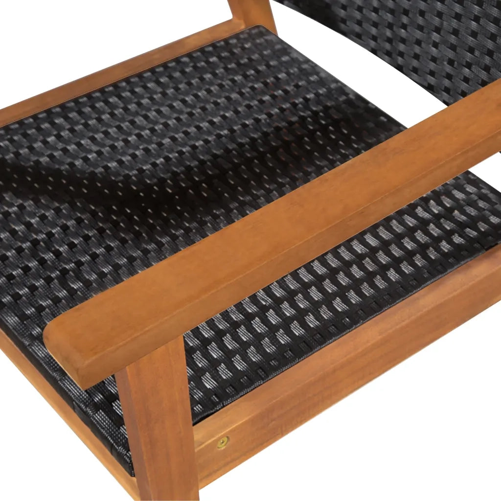 Set da Pranzo da Giardino 5 pz in Polyrattan Nero e Marrone 44075