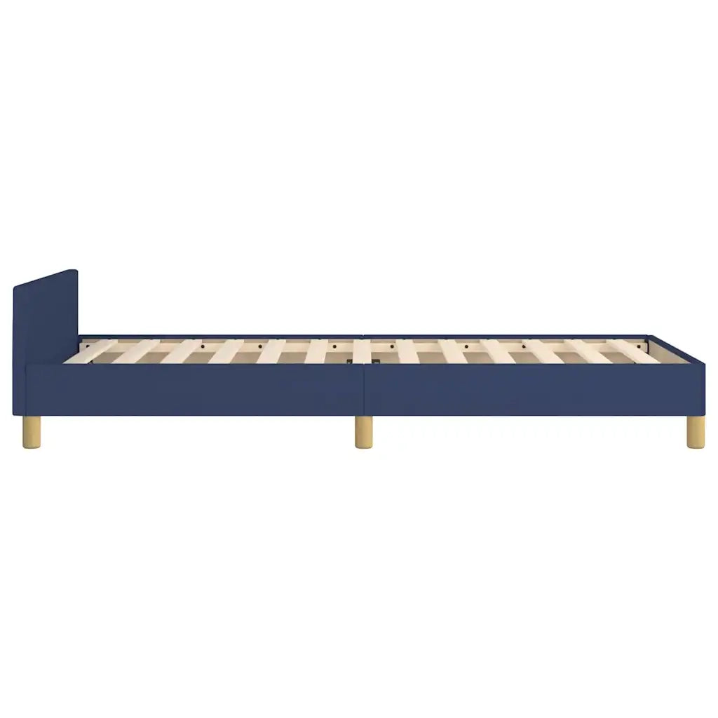 Giroletto con Testiera senza Materasso Blu 90x190 cm Tessuto 347381
