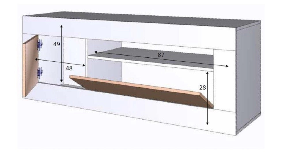 KIT MOBILE CREDENZA PORTA TV BALTIK 3 ANTE CM.139X42X53H FINITURA BIANCA