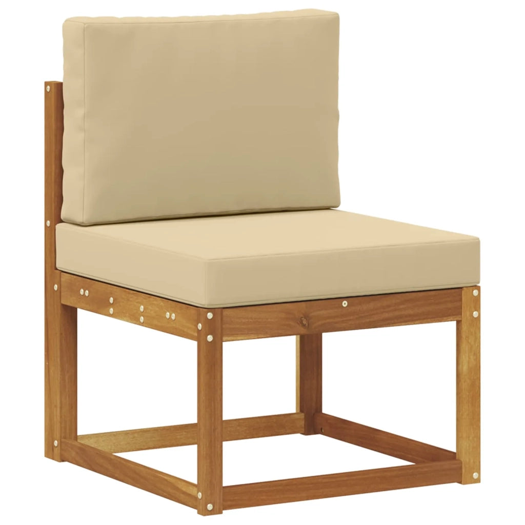 Set di divani da esterno con cuscino 7 pcs Naturale e Beige 3366066