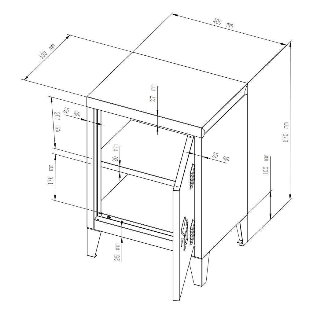 Set di 2 comodini 57 x 40 x 30 cm bianco 03_0008832