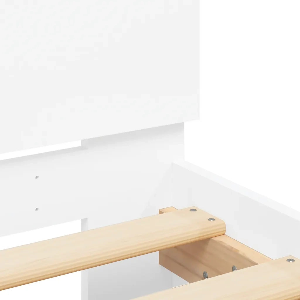 Giroletto con Testiera Bianco 75x190 cm in Legno Multistrato 838659