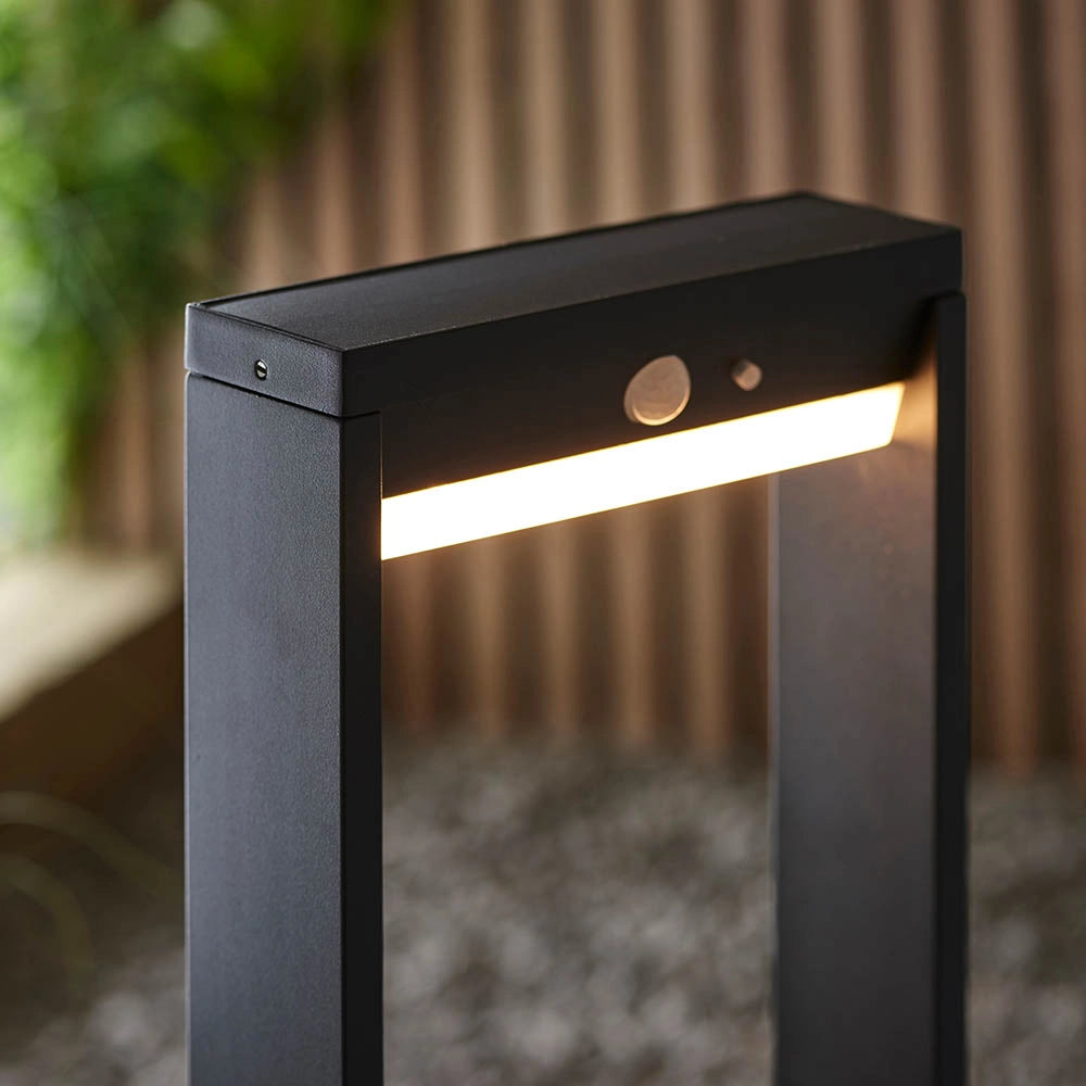 Paletto solare giardino 50cm con sensore PIR nero LED