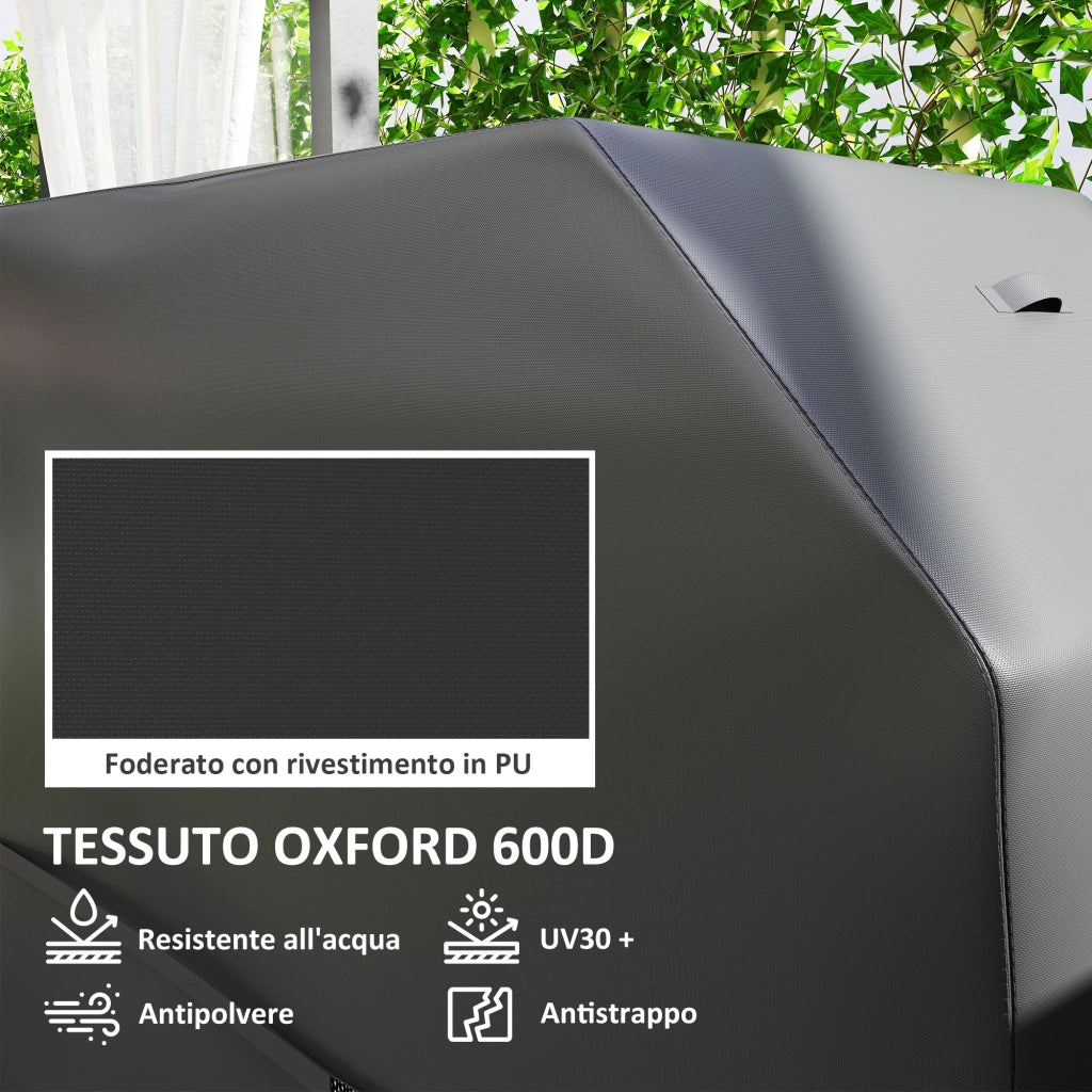 Copertura Barbecue Impermeabile Antivento Oxford 600D ¨C Minimal ¨C 147x61x122 cm Nero