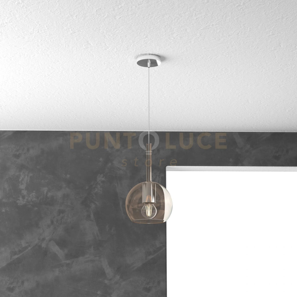 SOSPENSIONE CROMO 1 LUCE PICCOLA AMBRA 1155CR-SP-AM