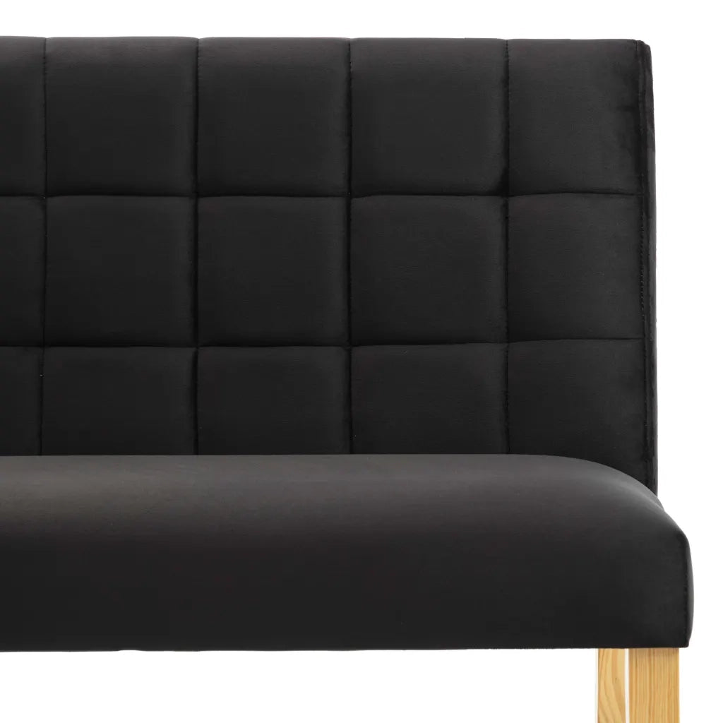 Panca-Sgabello 140 cm Nera in Velluto
