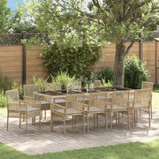 Set da Pranzo per Giardino 11 pcs Beige polyrattan 3334886