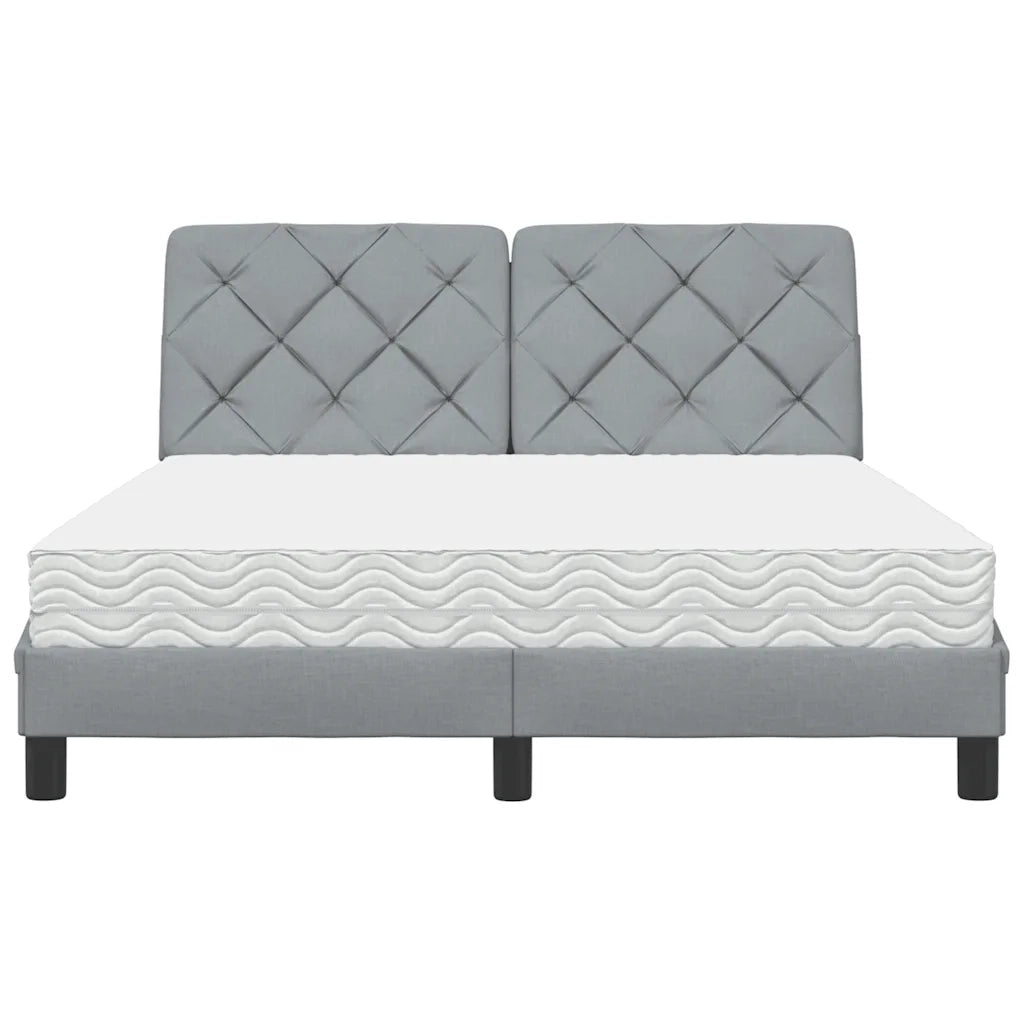 Letto con Materasso Grigio Chiaro 120x200cm Tessuto 3310727