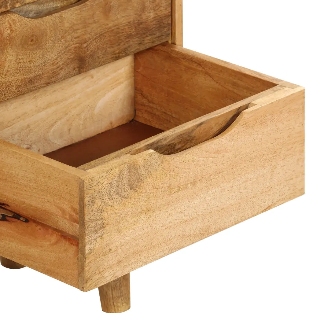 Comodino in Legno Massello di Mango 40x30x59,5 cm 246788