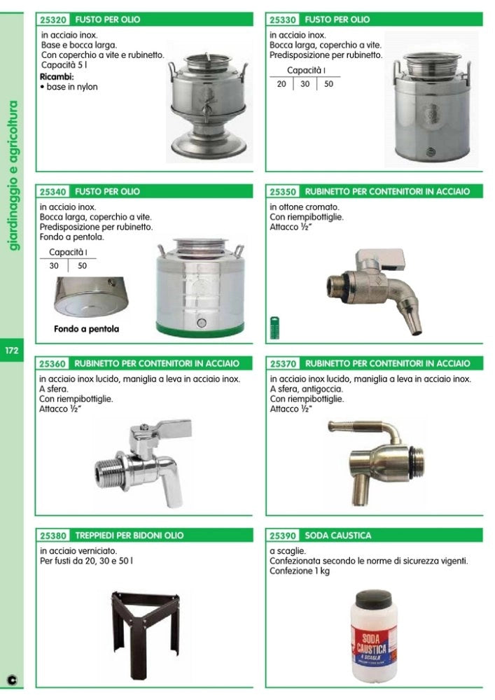 1pz contenitore acciaio inox x olio lt.50 alto cod:ferx.22999