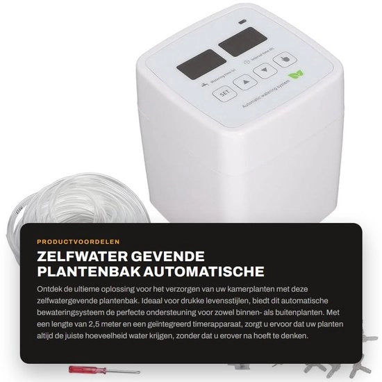 Kit di irrigazione automatica per piante - Scheda di controllo dell'acqua - Kit di irrigazione a gocce - Timer 2,5 M - Dimensioni in plastica 9,5 x 8,3 cm - Sistema di irrigazione