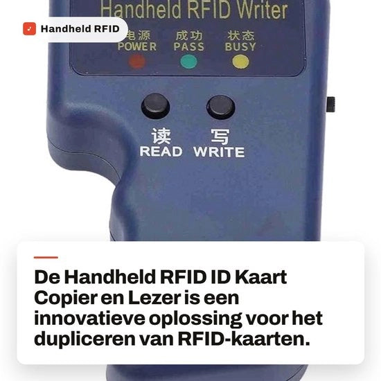 Copiafacenti a Mano di Carte RFID con Lettore e 6 Etichette Scritte - Inclusi 6 Cartoncini - Portatile - Ideale per la Sicurezza - Facile da Utilizzare