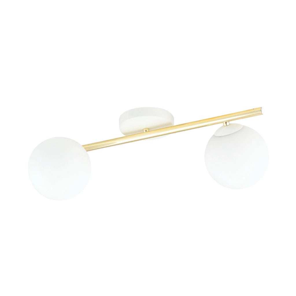 Plafoniera Emibig Splendi 2, 2xE14 ottone/bianco 55cm