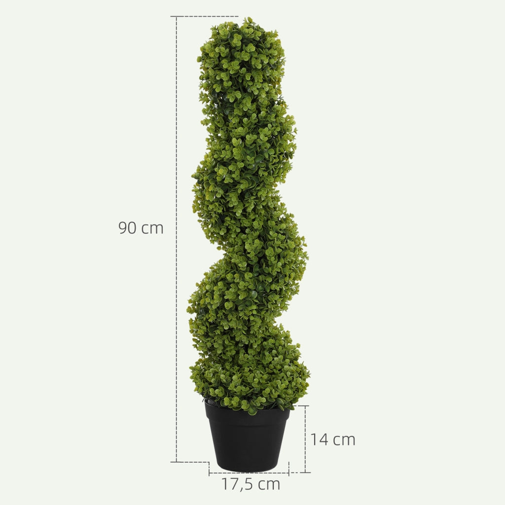 Set 2 Piante Artificiali Decorative con Vaso ¨C Xylo ¨C Verde 90 cm per Interno ed Esterno