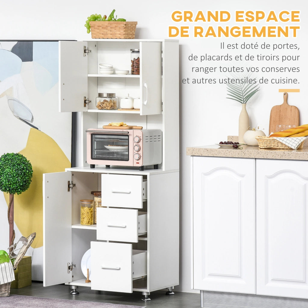 Mobile da cucina con 3 ante e 3 cassetti ¨C Xylo ¨C bianco 60x40x160 cm