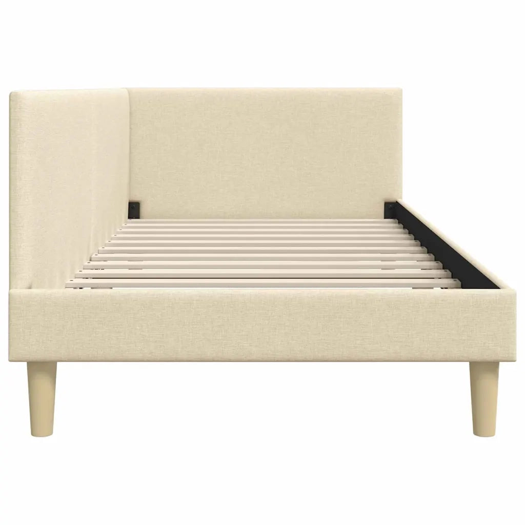 Cornice del letto ad angolo con testiera Crema 90 cm x 190 cm 42016187