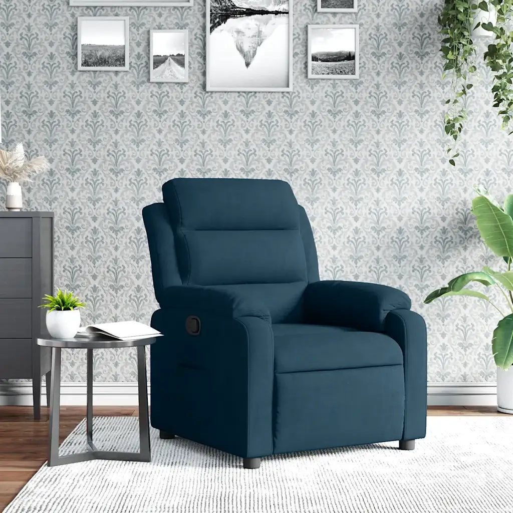Poltrona Reclinabile Blu in Velluto 373510