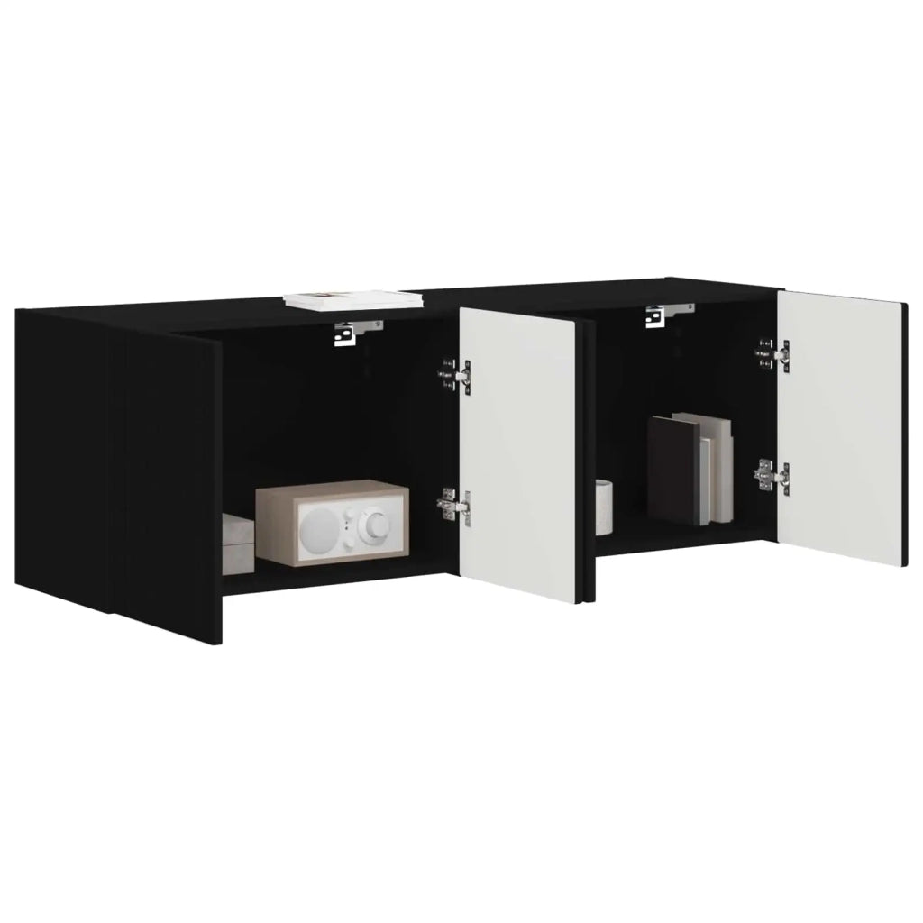 Mobile TV da parete 2 pcs Nero 59,5 x 31 x 40 cm 892332