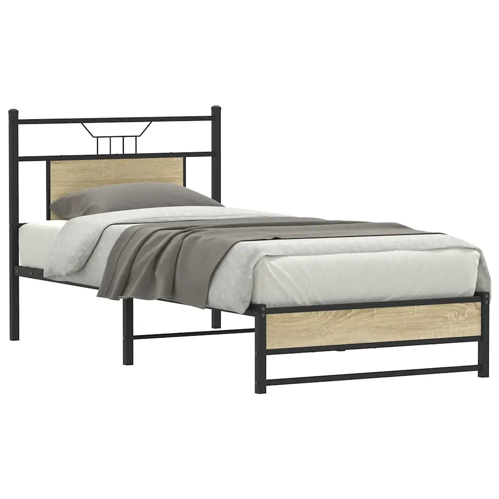 Giroletto senza Materasso-Struttura Letto Rovere Sonoma 75x190 cm in Truciolato 892558