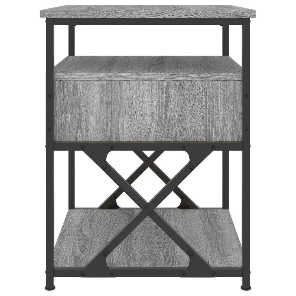 Set di 2 Comodini | Armadio da Notte | Mobiletto da notte Grigio Sonoma 40x42x55 cm in Legno Multistrato