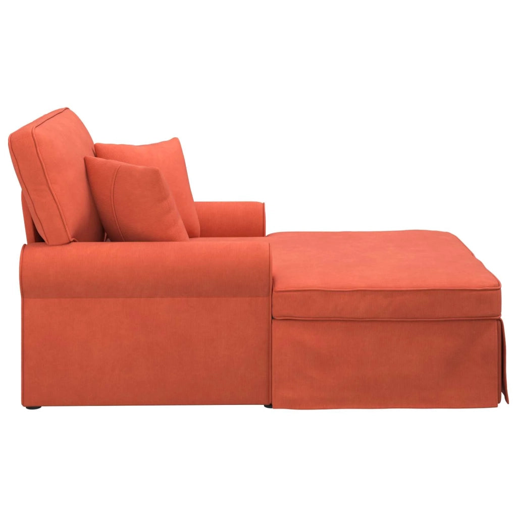 Chaise Longe con Gonna 3 pcs Rosso Arancio Tessuto in Cords 42022953