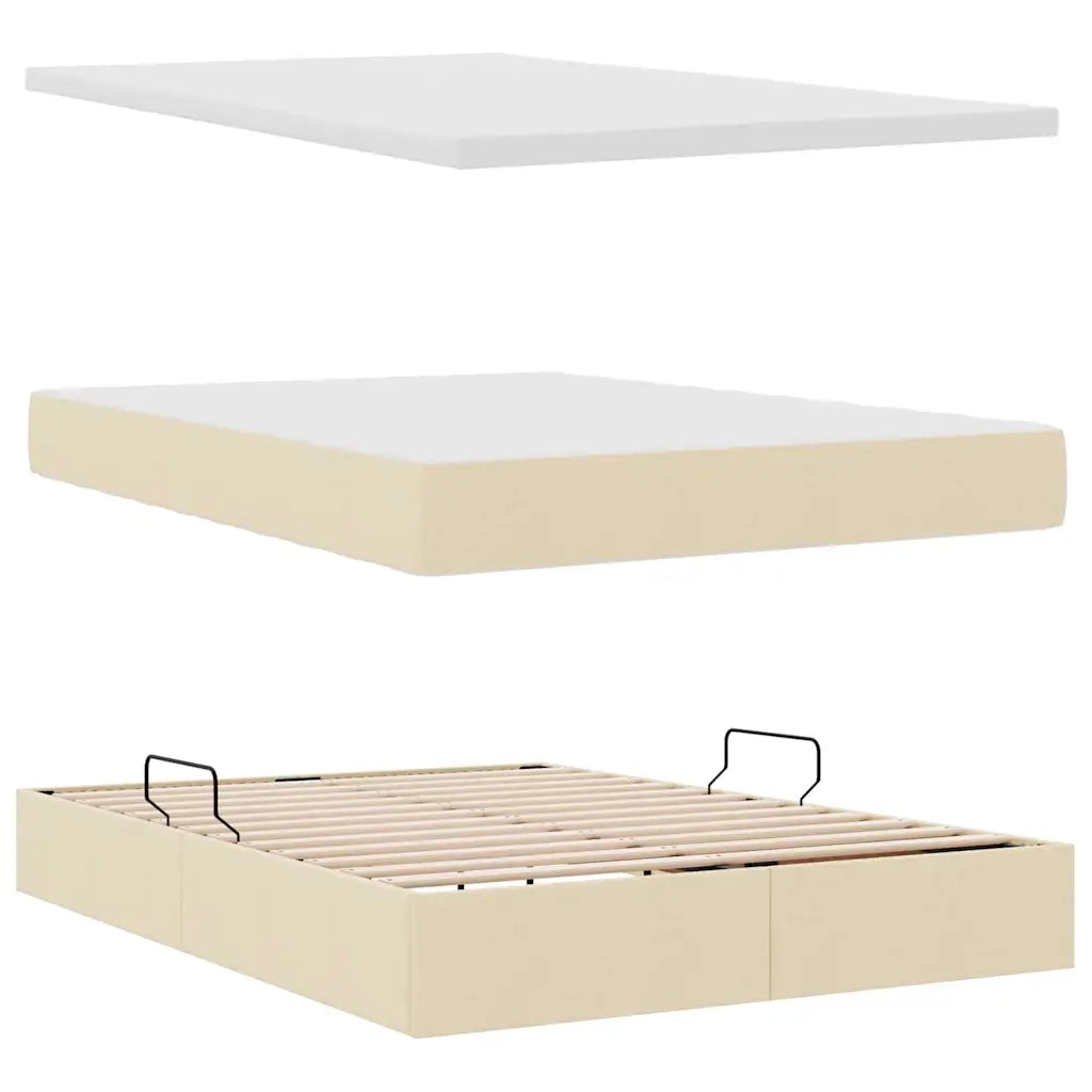 Letto con contenitore e materasso Crema 140 x 190 cm 3370447