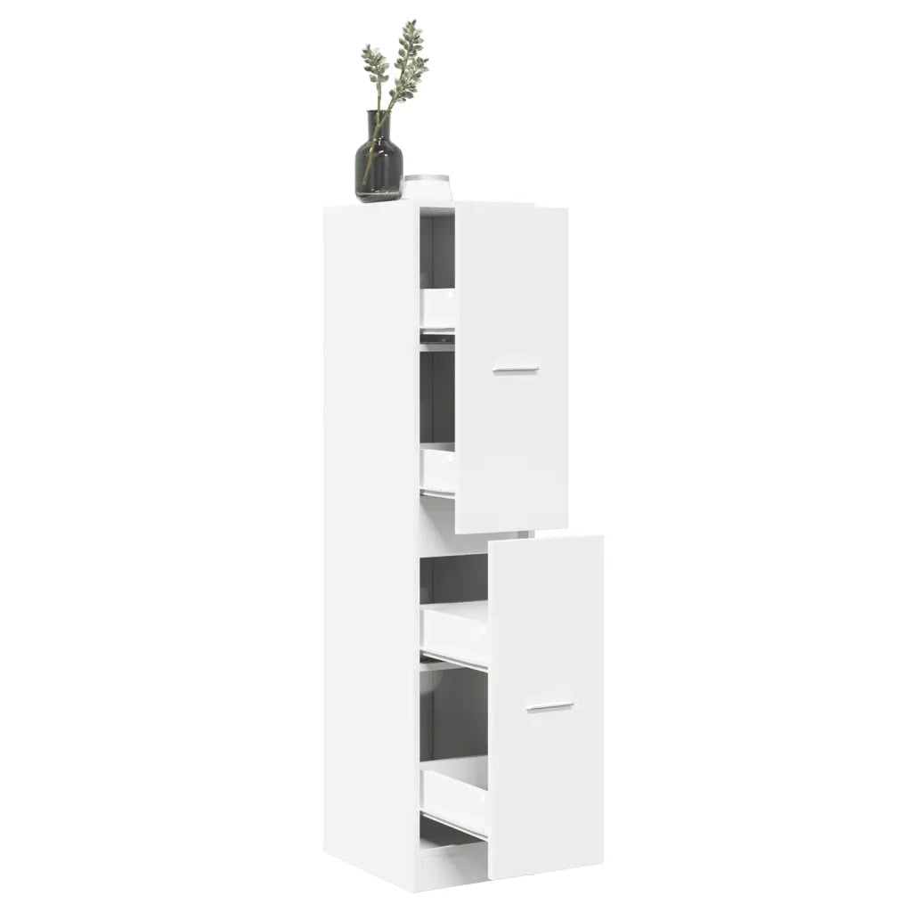Mobiletto da Farmacia Bianco 30x41x144,5 cm Legno Agglomerato 855169