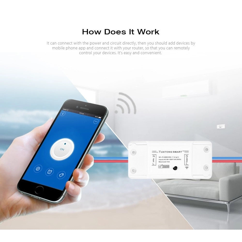 Trade Shop - Interruttore Ricevitore 10a Wifi Android On Off Smartphone Smart Home Cellulare -