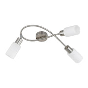 PLAFONIERA MARS 3 LUCI E14 ACCIAIO VETRO D.37- 1,0 pz