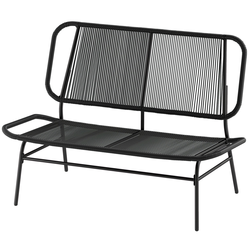 Divano 2 Posti in Rattan ¨C Minimal ¨C Nero