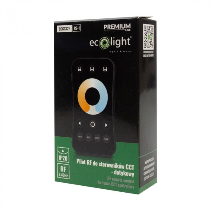 Telecomando RF touch CCT 1 zona nero Ecolight R7-1