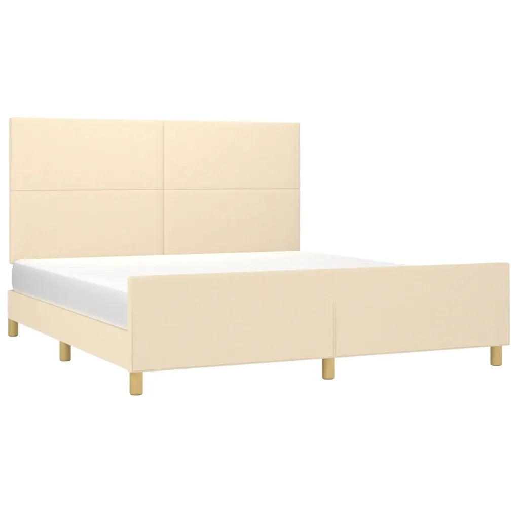 Giroletto senza Materasso Crema 180x200 cm in Tessuto