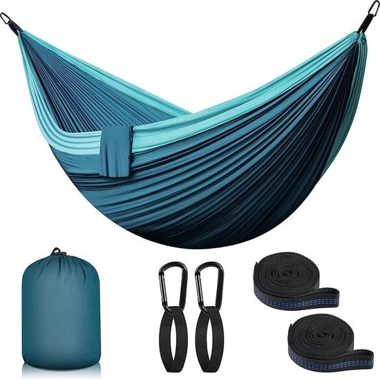 Hangmat Leggera per 2 Persone - Portatile e Solida - Nylon Paracadute - 300 x 200 cm