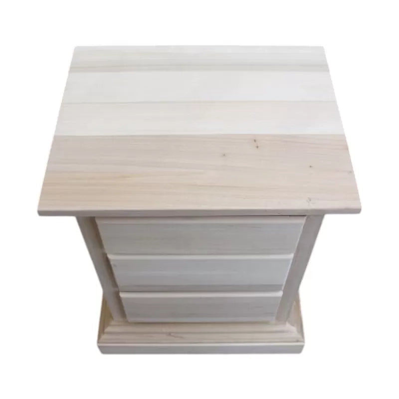 comodino classico 3 cassetti legno grezzo 51x40x64 (727) - Mobili 2G