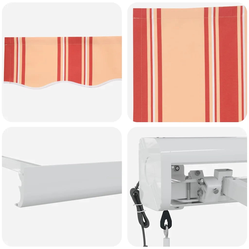 Tenda Retrattile Giallo e Rosso 400 × 300 cm Tessuto e Metallo 3330539