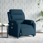 Poltrona Massaggiante Reclinabile Elettrica Blu in Velluto 3205091
