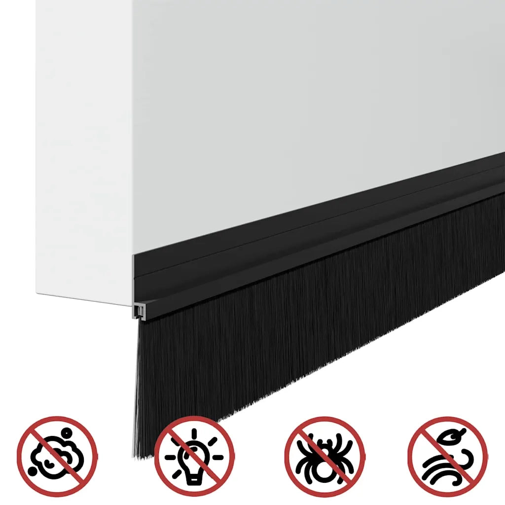 Spazzole per porte autoadesive 6 pcs Nero 100 cm 42019563