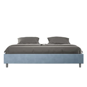 BS COM Letto contenitore imbottito 180x200 microfibra azzurro