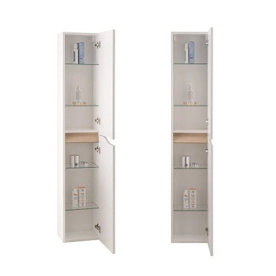 Pensile bagno sospeso 160 cm bianco e quercia Sumya