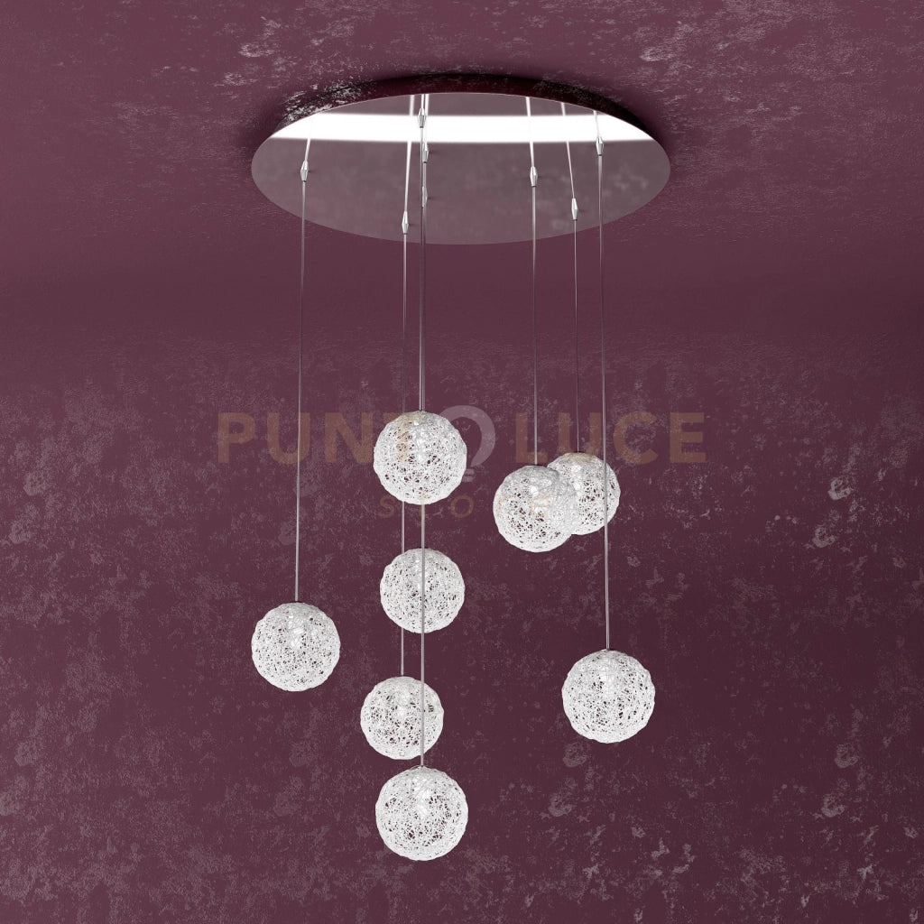 WILLOW SOSPENSIONE 8 LUCI DECORO GOMITOLO 1098-S8-GO